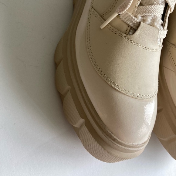 New Sorel Bleached Ceramic Patent Leather Waterproof Combat Boots size 9 - Picture 5 of 15